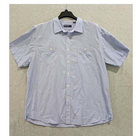 Daniel Cremieux Classics Button Up Shirt Mens XXL Short Sleeve Cotton Logo Blue - Picture 1 of 10